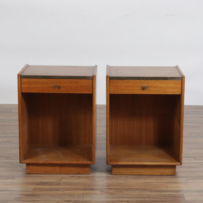 Image for Lot Pair Harvey Probber Walnut Side Tables, c.1965