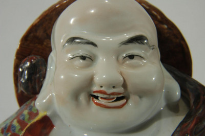 Image 2 of lot 2 Chinese Style Porcelain Buddha & Stone Bust