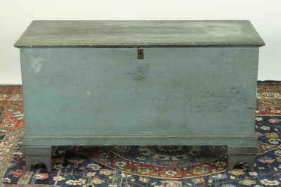 Image for Lot Six Board Blanket Chest In Grey-Green Paint