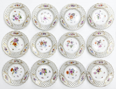 Image for Lot Meissen (Co.) - Set of 12 Reticulated Plates