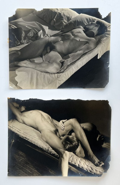 Title Artist Unknown - Male Nude Studies (2 Photographs) / Artist