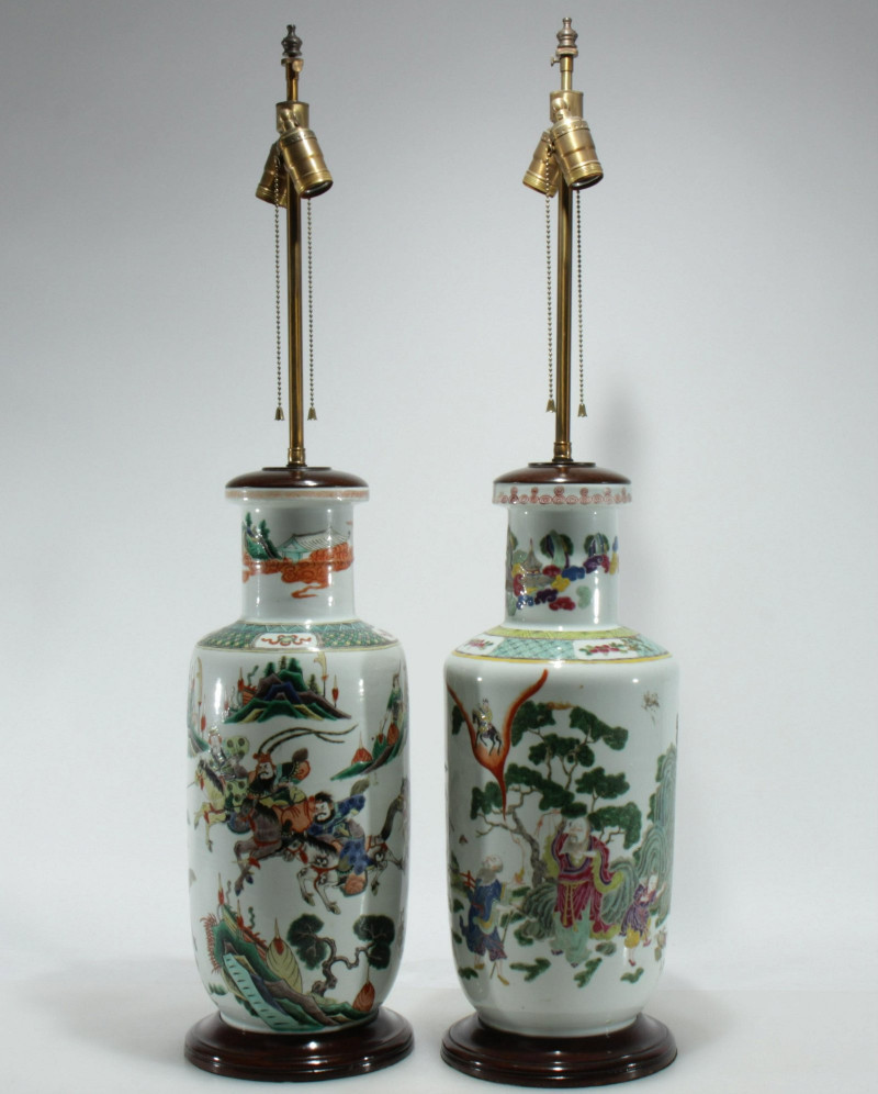 Image 2 of lot 2 Chinese Porcelain Lamps, 19th/20th C.
