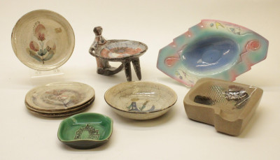 Title Group of 9 Art Pottery Tablewares / Artist