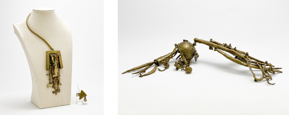 From left: Lot 86, Asymmetrical Necklace and Geometric Ring; Lot 132, Vivo Langosta