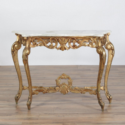 Image for Lot Italian Rococo Style Giltwood Console