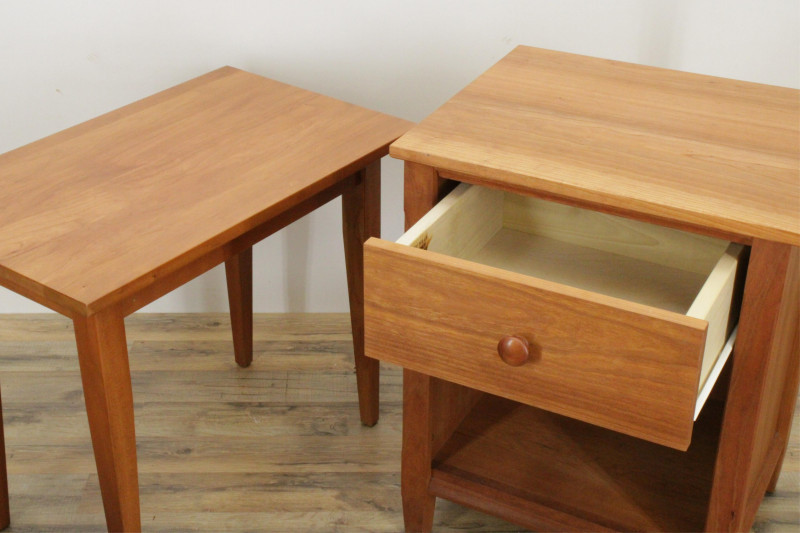 Image 2 of lot 2 Shaker Style Cherry Tables & Bench