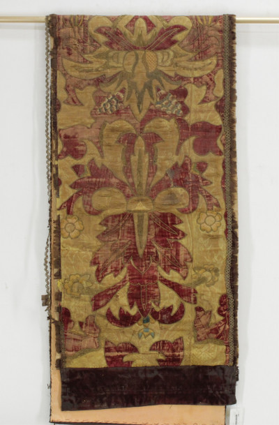 Image for Lot Baroque Embroidered Silk/Velvet Panel 18th C