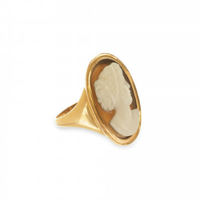 Image for Lot Italian Cameo Ring after Saulini