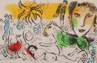 Marc Chagall  Monumental hand signed