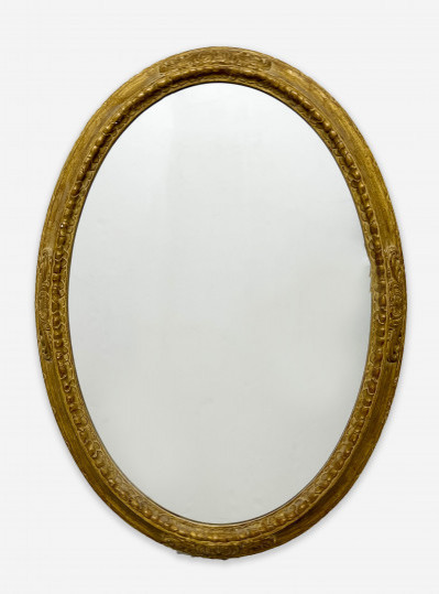 Image for Lot Edwardian Style Oval Gilt Mirror