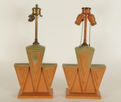 Image for Lot Matched Pair Attr. Rueben Haley Muncie Lamps