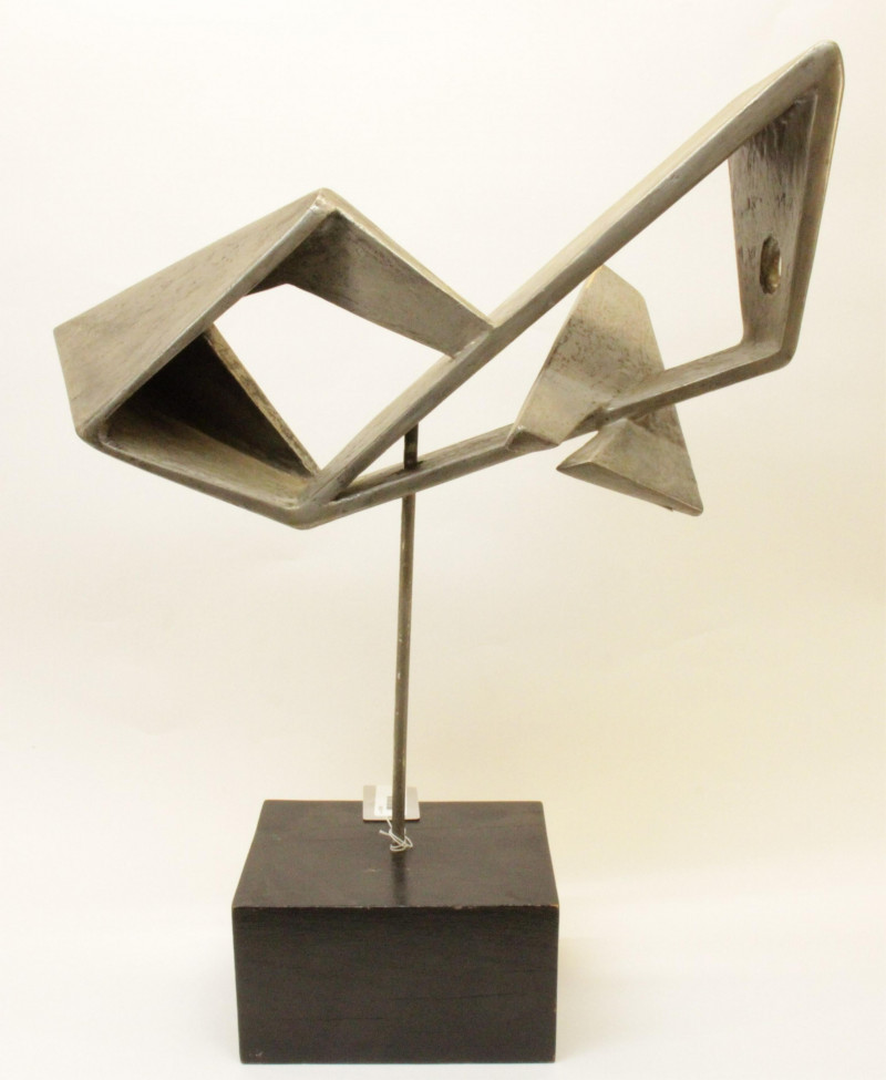 Abstract Silvered Wood Sculpture Gould