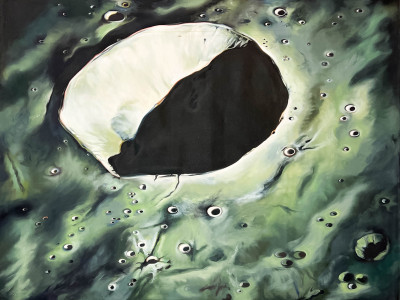 Lowell Nesbitt - Crater Schmidt (Lunar Landscape Series)