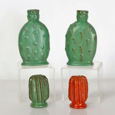 Image for Lot Pair Catalina Island Pottery Flasks, Salt & Pepper