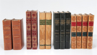 Image for Lot Antique Leather Set Volumes