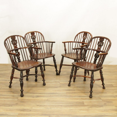 Image for Lot Early 19th C. Windsor Arm Chairs