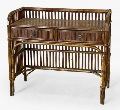 Image for Lot Bamboo and Rattan Writing Desk