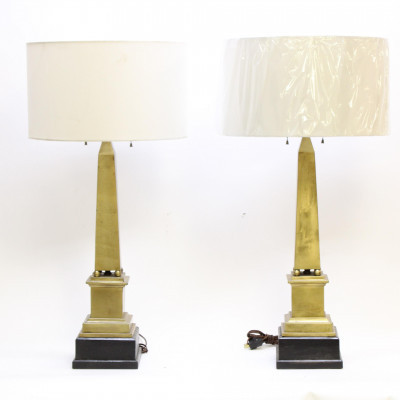 Image for Lot Pair of Marbro Oblisk Form Lamps