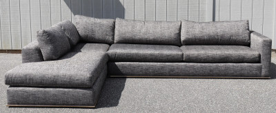 Title Nathan Anthony Chrome & Cotton Sectional Couch / Artist