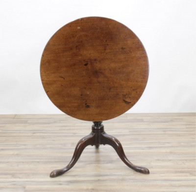 Image for Lot George III Mahogany Tilt-Top Table 18th C.
