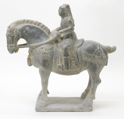 Image for Lot Asian Large Stone Horse  Rider