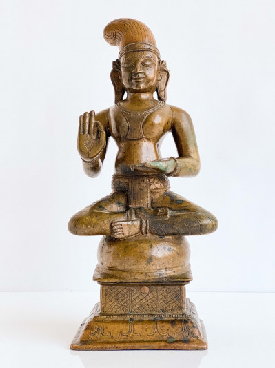 Image for Lot Indian Bronze Seated Figure of a Hindu Deity