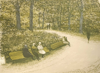 Title Harold Altman - Untitled (Figures in a Park) / Artist
