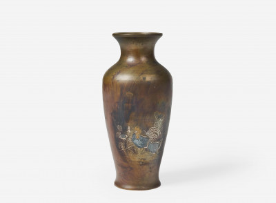 Image for Lot Unknown Artist - Engraved and Chased Bronze Vase