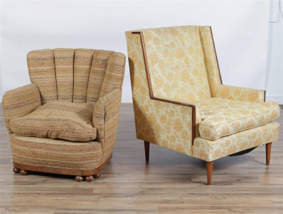 Image for Lot 3 Mid Century Upholstered Club Chairs