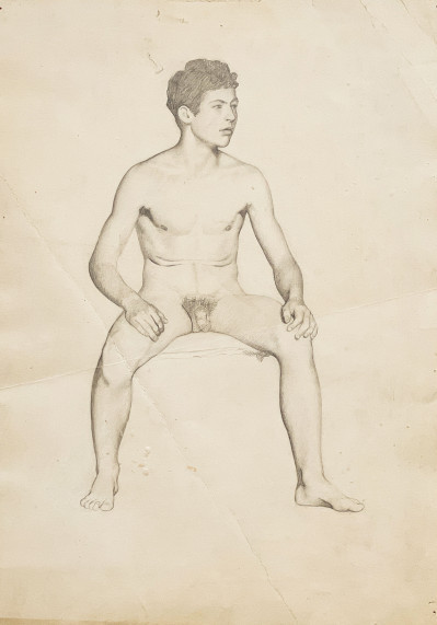 Artist Unknown - Portrait of a Seated Nude