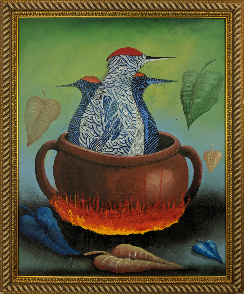 Image 1 of lot Alejandro Cabral – Woodpecker in the Pot