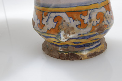 Image 6 of lot 4 Majolica Pottery Jars; Sicilian Albarelli 17th