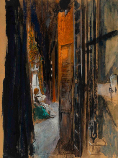 Image for Lot Pierre Roussel - Woman seated in an interior viewed from another room