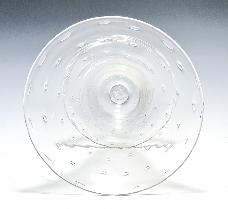 Italian Clear Soffiato Glass Vase