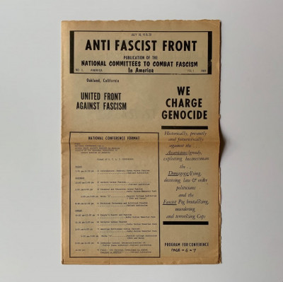 Image for Lot Anti Fascist Front, Vol 1, No 1, 1969 - all published