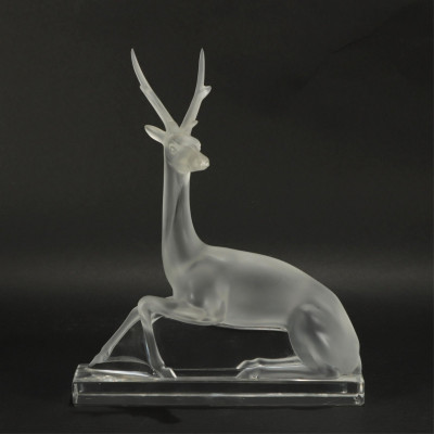Image for Lot Lalique Frosted Crystal Cerf Stag