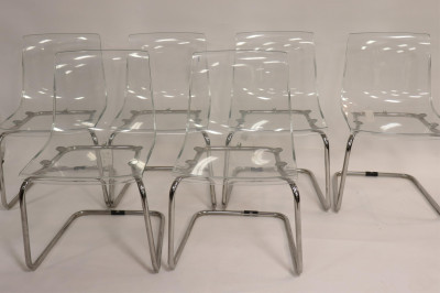 Image for Lot 6 Carl Ojerstam Lucite & Chrome "Tobias" Chairs