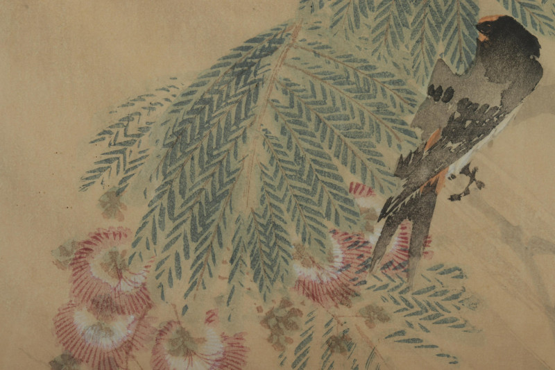 Japanese Watercolor  Woodcut Print