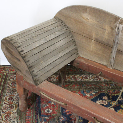 19th C Wood and Rope Frame Porch Chaise