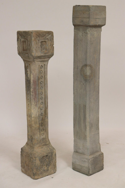 Image for Lot Two Molded Clay Han Dynasty Tomb Pillars