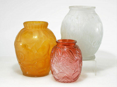 Pierre D'Avesn - 3 Glass Vases, c.1930