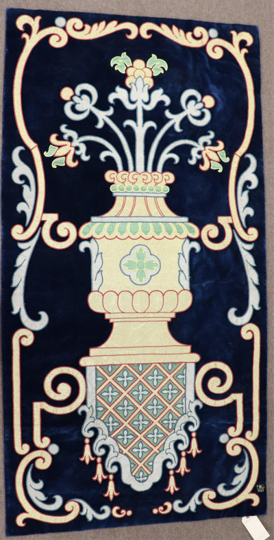Image for Lot Spanish Silk Velvet Tapestry, urn design