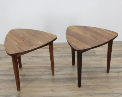 Image 2 of lot 2 MCM Triangular Low End Tables