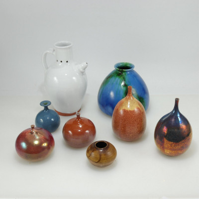 Image for Lot 6 Modern Artist Signed Ceramic Vases & Ewer
