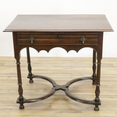 Image for Lot Dutch Baroque Oak Side Table, Late 17th C.