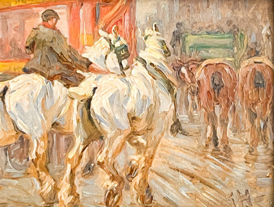 Artist Unknown - Carriage Horses