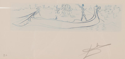Salvador Dali  Visions of Venice (Gondola)