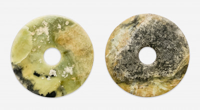 Image for Lot Two Chinese Hardstone Bi Discs