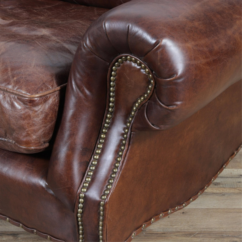 Ralph Lauren Style Leather Sofa
