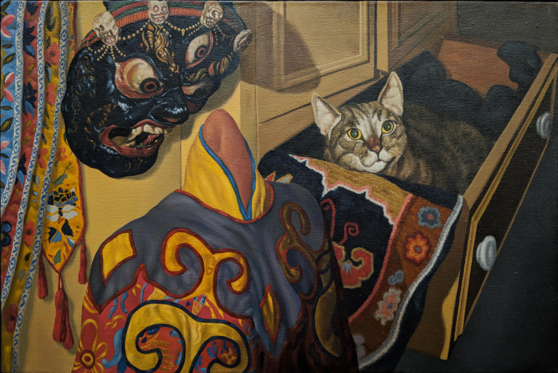 Image 2 of lot Jack Beal - Cat and mask